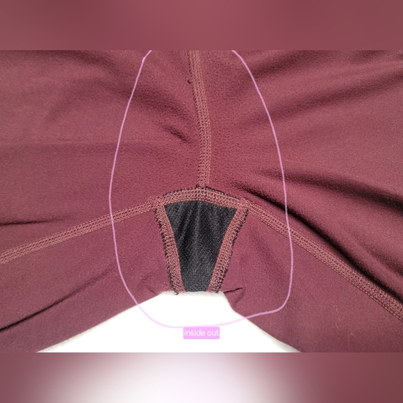 Athleta High Rise Peekaboo 7/8 Tight Legging Sz S Cassis / Dark Red Mesh 25" - Picture 9 of 16